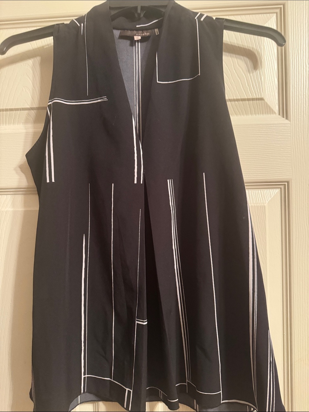 crosby. Navy Top with White Stripes